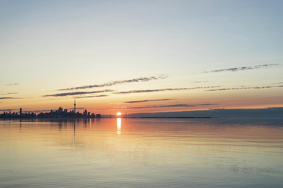 Toronto - Silky Skyline Sunrise Photograph by Georgia Mizuleva