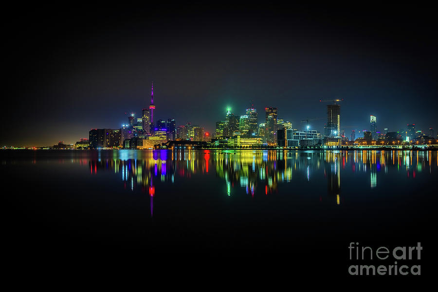 Toronto Skyline at Night Photograph by Roger Monahan