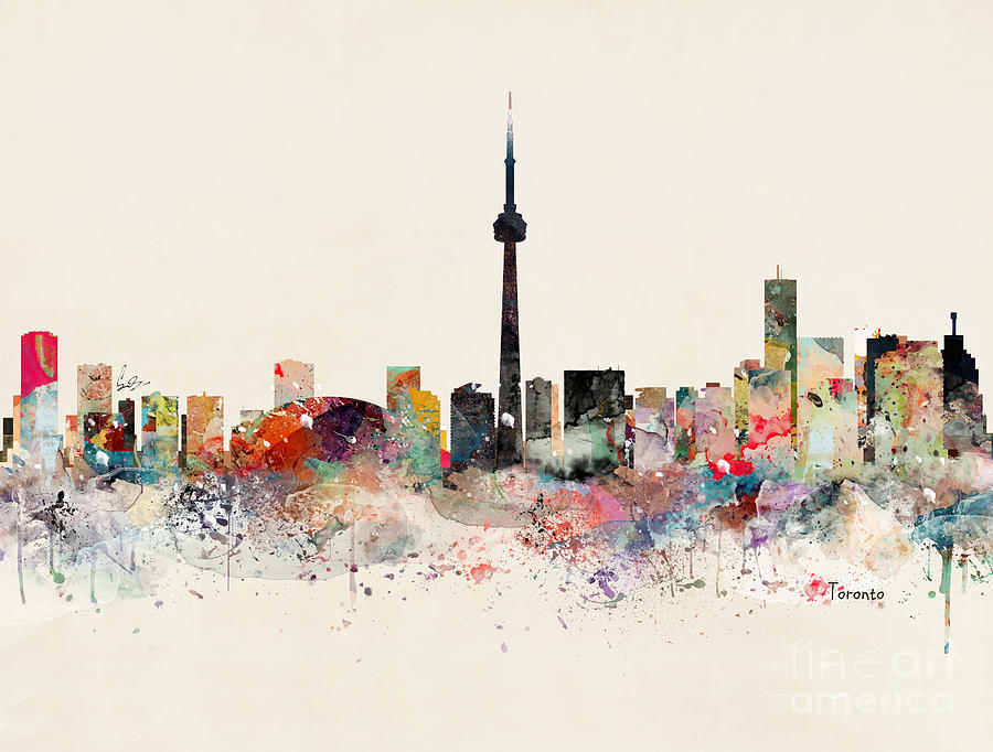 Toronto Skyline Painting by Bri Buckley