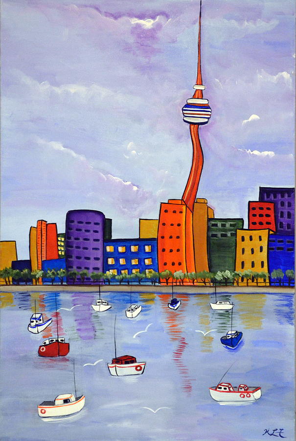 Toronto Skyline Painting by Heather Lovat-Fraser