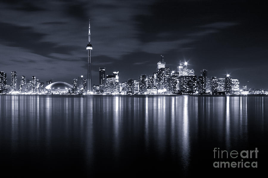 Black And White Photograph - Toronto Skyline Monochrome by Matt  Trimble