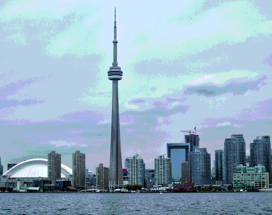 Toronto Skyline Posterized Photograph by Maria Keady - Fine Art America