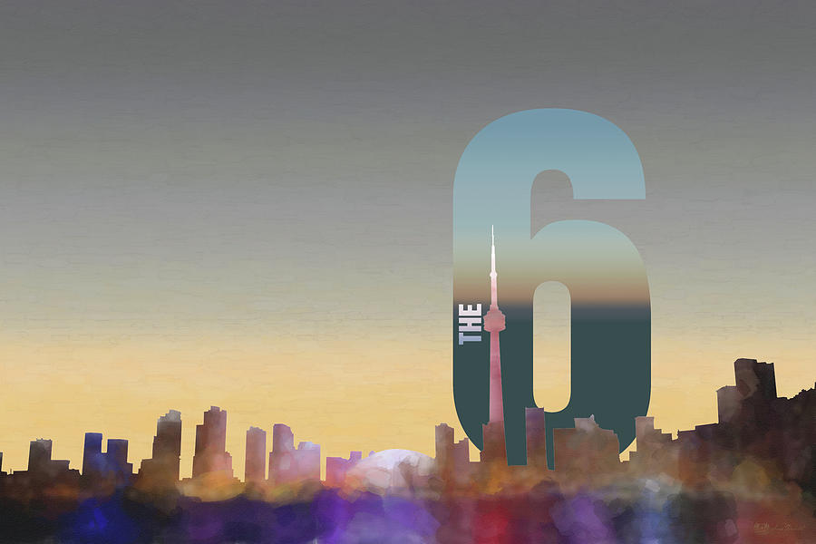 Toronto Skyline - The Six Digital Art by Serge Averbukh