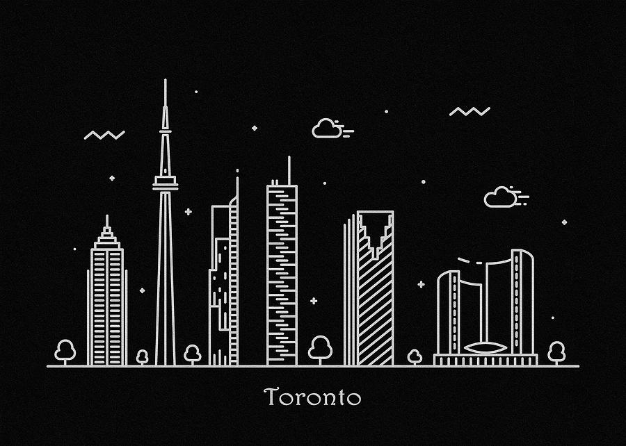 Toronto Skyline Travel Poster Drawing by Inspirowl Design