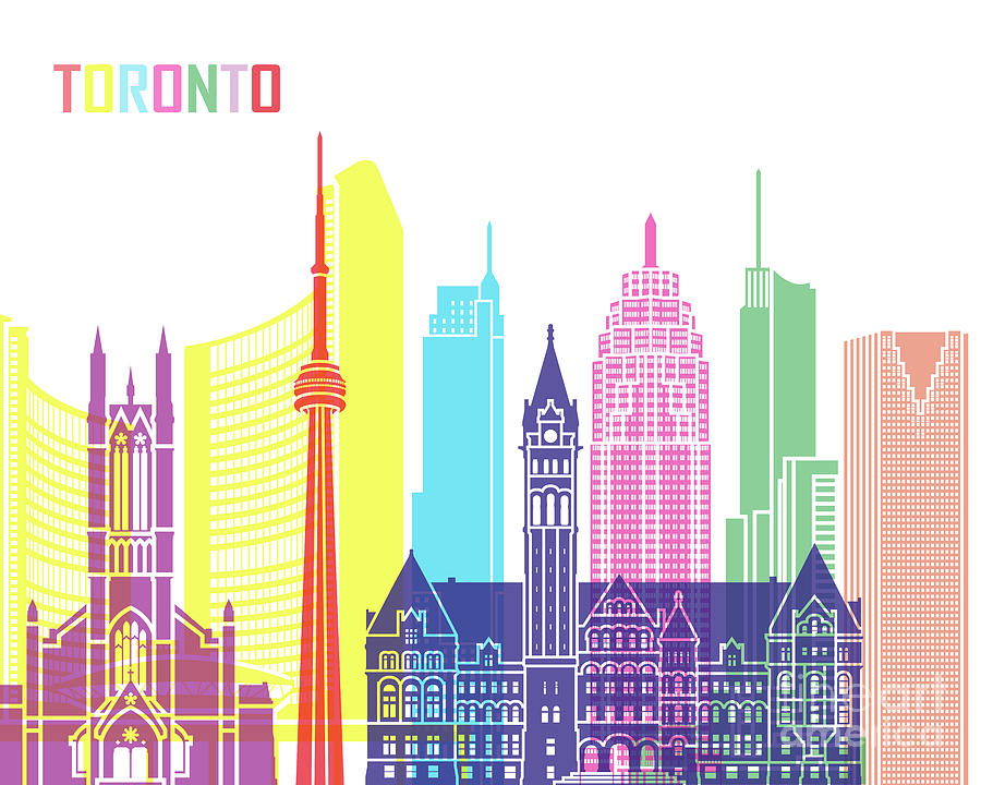 Toronto V2 skyline pop Painting by Pablo Romero