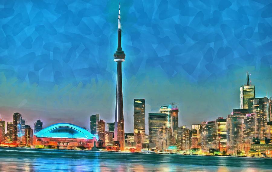 Toronto Waterfront Panorama Digital Art by Maciek Froncisz