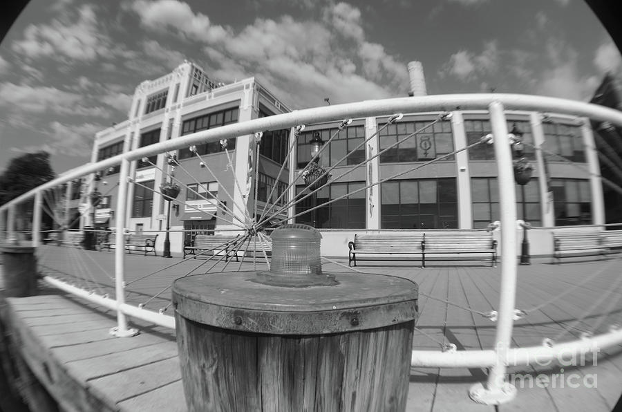 Torpedo Factory Art Center In Black And White Photograph