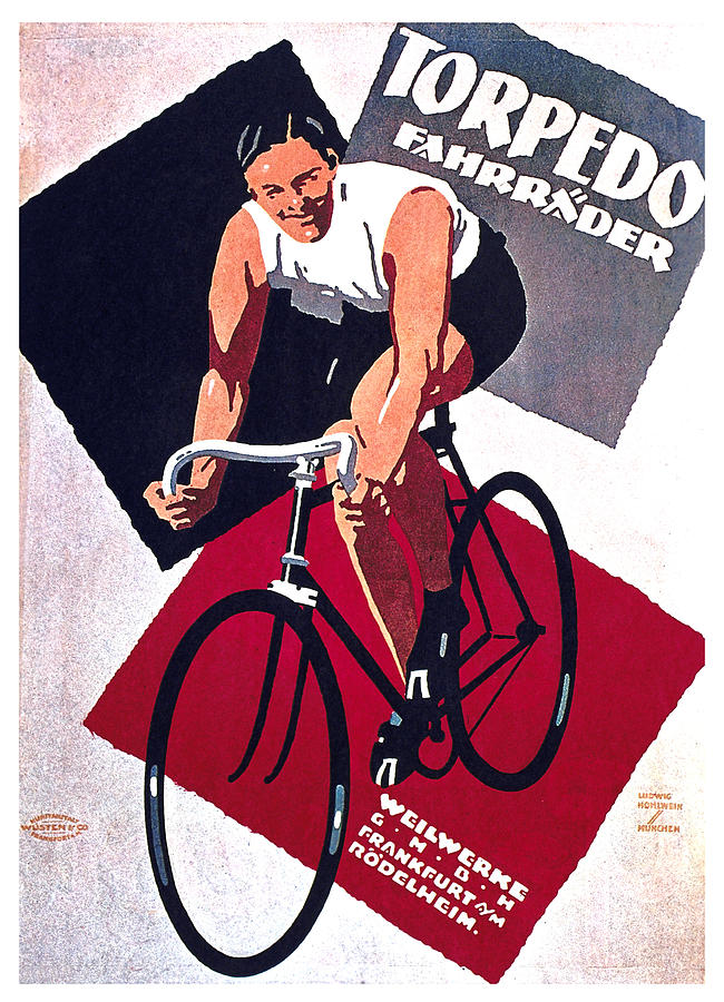 Torpedo Fahrrader - Cycles - Vintage Advertising Poster Mixed Media