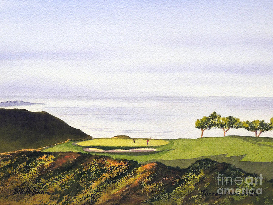 Tiger Woods Painting - Torrey Pines South Golf Course by Bill Holkham