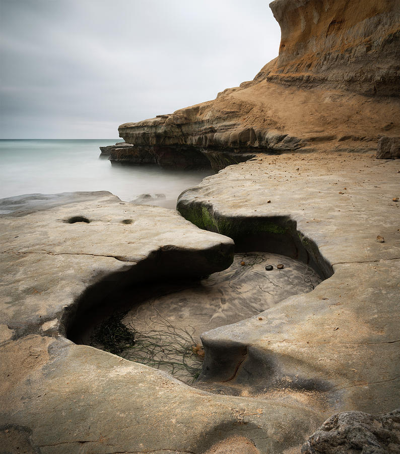 San Diego Photograph - Torrey Pines Winding Crevice by William Dunigan
