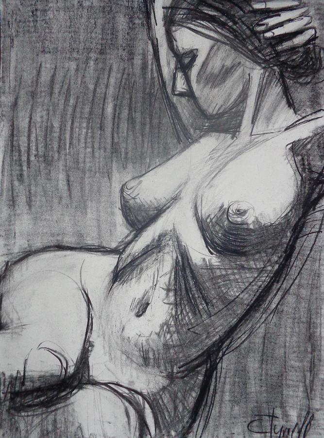Female Nude Painting - Torso 6 - female Nude  by Carmen Tyrrell