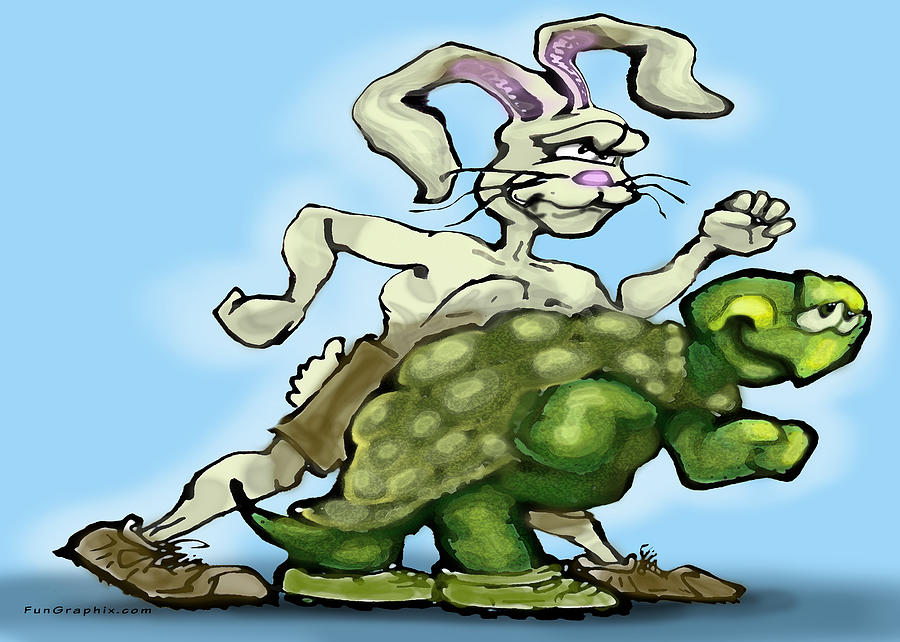 Tortoise and the Hare Painting by Kevin Middleton