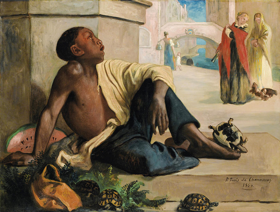 Tortoises Seller in Venice Painting by Pierre Puvis de Chavannes