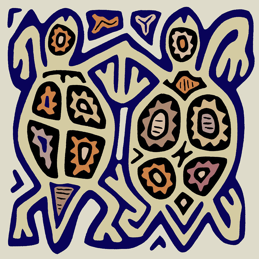 Tortuga Amigos Digital Art by Vagabond Folk Art - Virginia Vivier