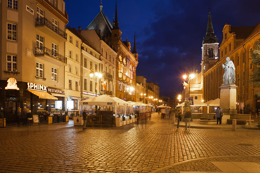 Torun Old Town Market Square at Night Photograph by Artur Bogacki
