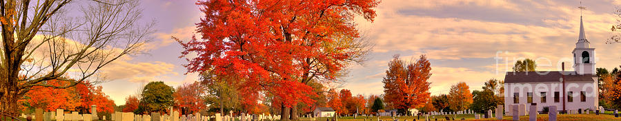 Fall Photograph - Tory Hill church Buxton Maine by David Bishop