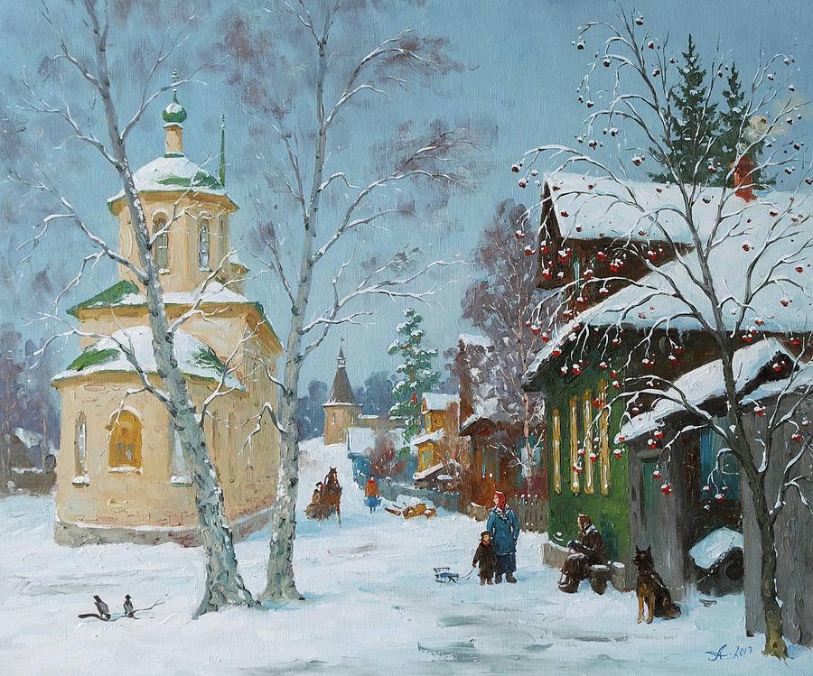 Winter Painting - Torzhok. The morning by Alexander Alexandrovsky