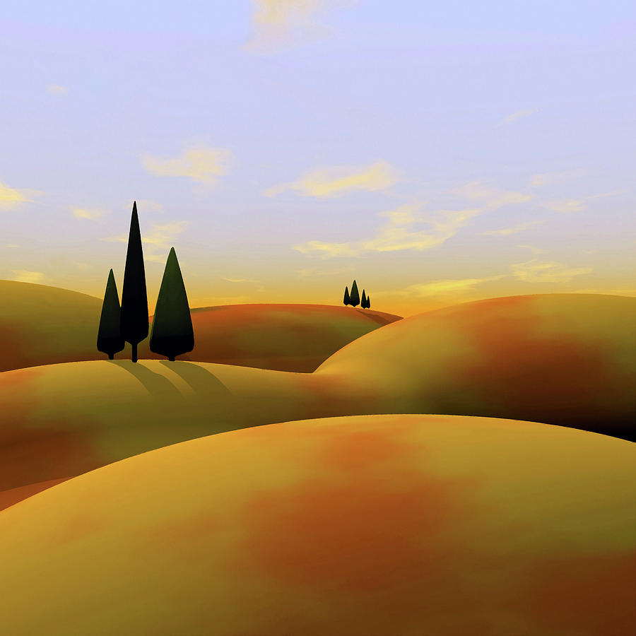 Hills Digital Art - Toscana 3 by Cynthia Decker