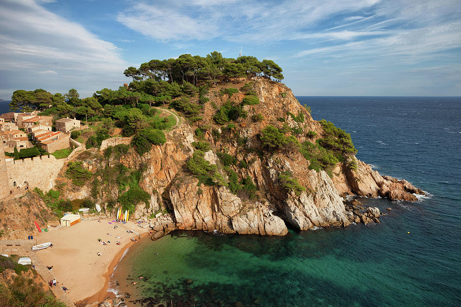 Tossa de Mar Beach and Cliff in Spain Photograph by Artur Bogacki