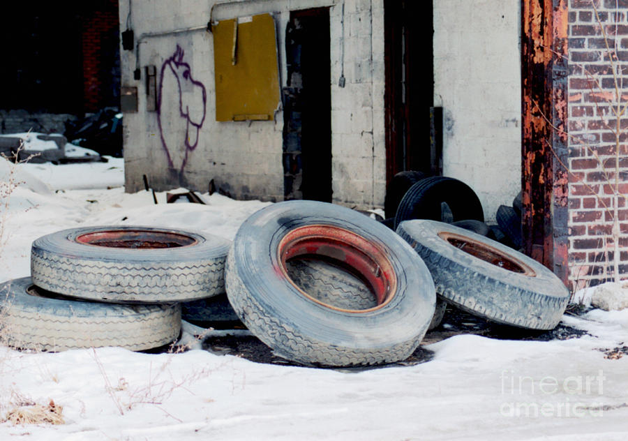 Tossed off Tires in a Detroit Alley  Photograph by Sandra Church