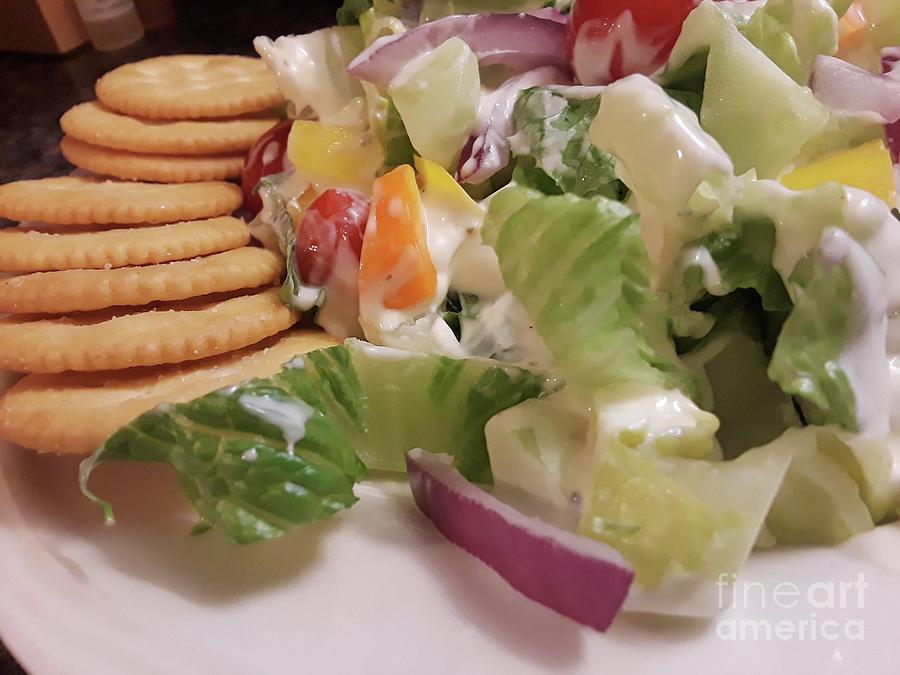 Tossed Salad With Ritz Crackers 2 Photograph By Maxine Billings Pixels