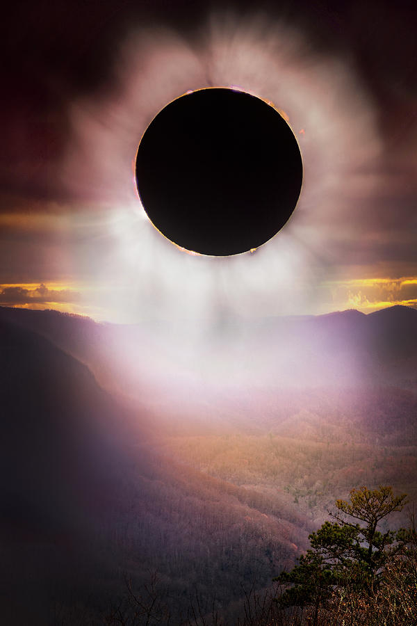 Total Eclipse Smoky Mountains Photograph by Debra and Dave Vanderlaan