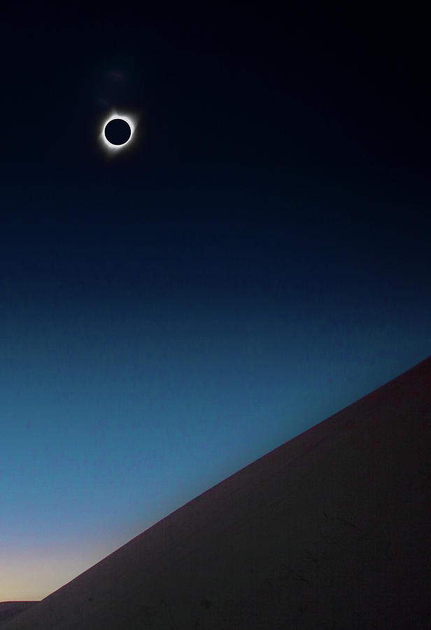 Space Photograph - Totality over Idaho Sand Dunes by Cliff Wassmann