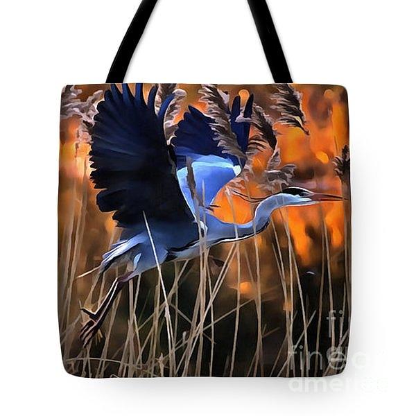 Tote Bag - Blue Heron Photograph by Jack Torcello
