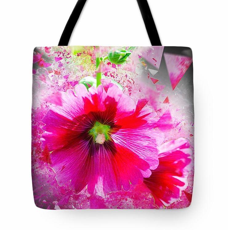 Tote Bag Pink Hollyhock Tapestry - Textile by Jack Torcello