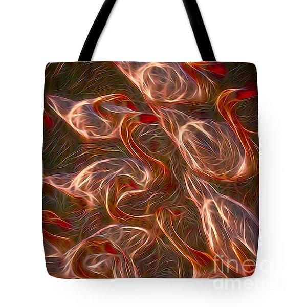 Tote Bag - Swans Afire Photograph by Jack Torcello
