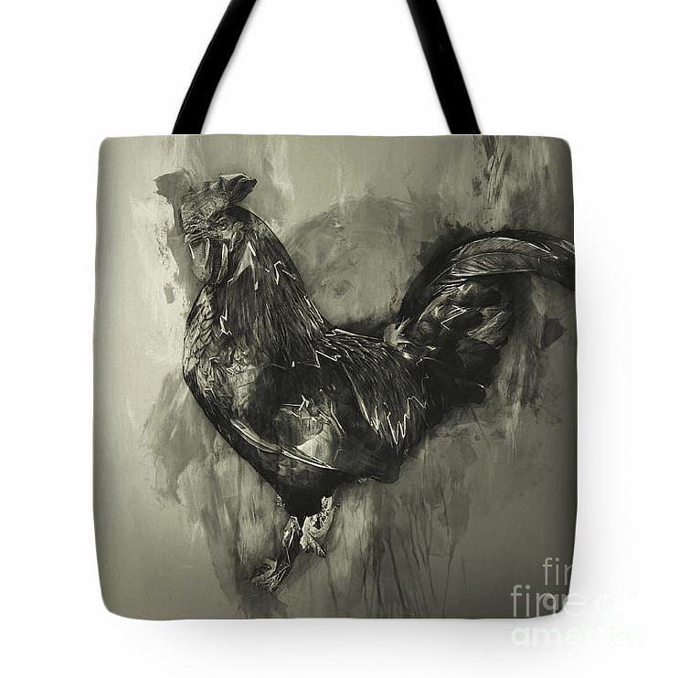 Tote Bag The Rooster monochrome Photograph by Jack Torcello