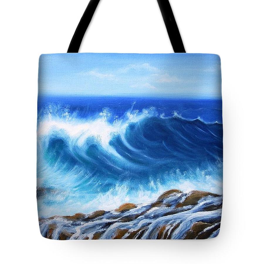 Tote bag, Wave Painting by Vesna Martinjak