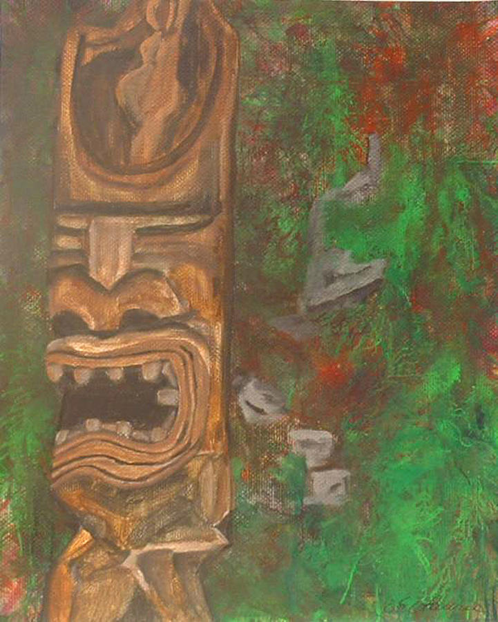 Buddhism Painting - Totem Pole by  Laurie Homan