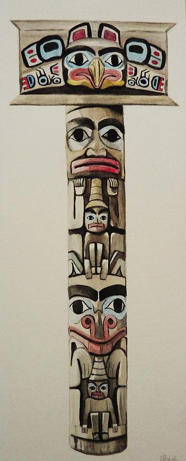 Totem Pole Painting by Lucy Deane | Fine Art America