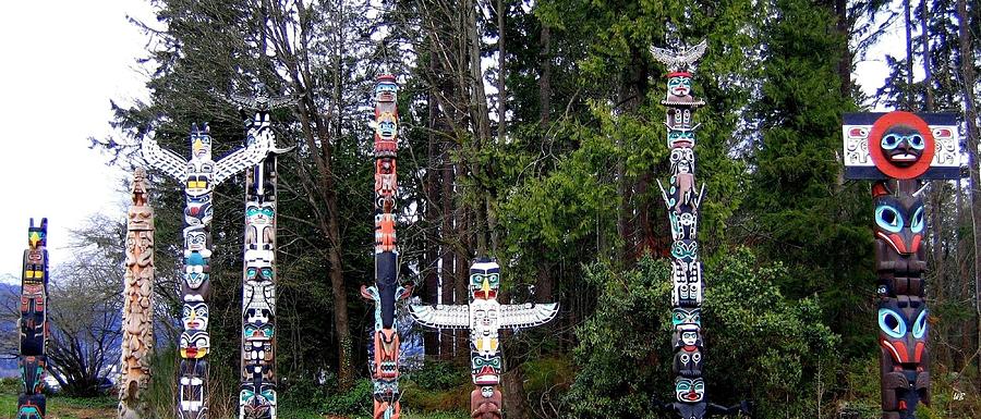 Totem Poles Photograph