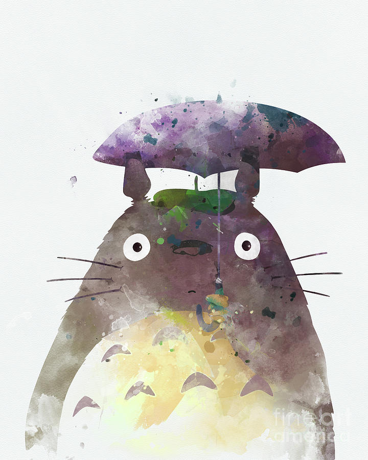 Fantasy Mixed Media - Totoro My Neighbour by Monn Print