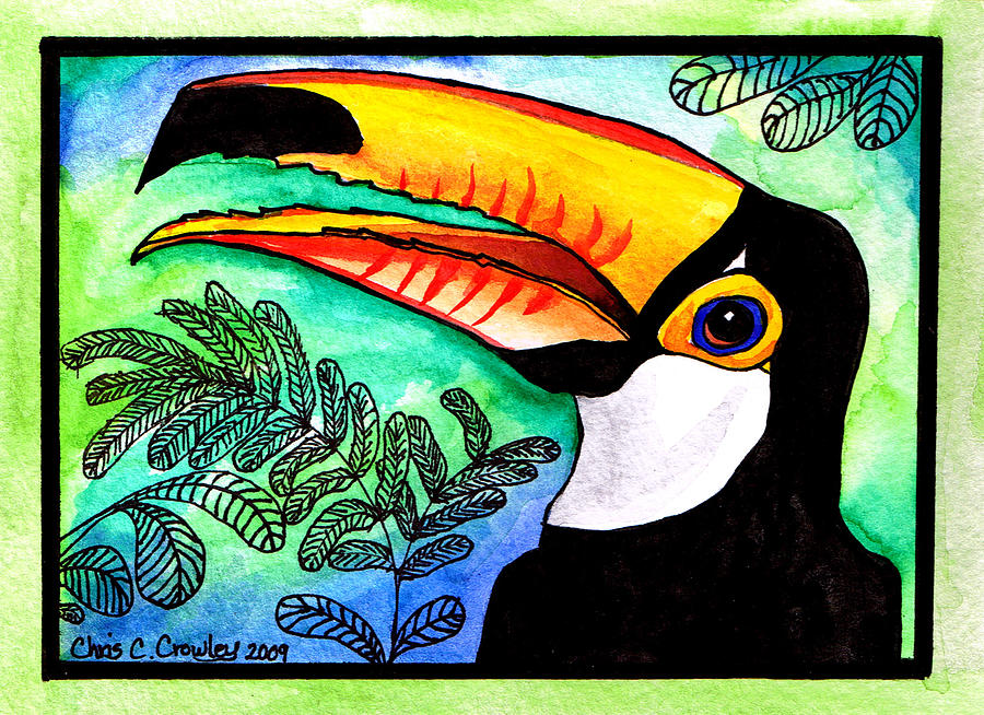 Toucan Painting - Toucan by Chris Crowley