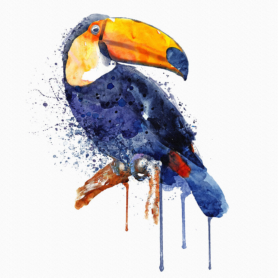 American Giant Toucan Bird Painting by Marian Voicu