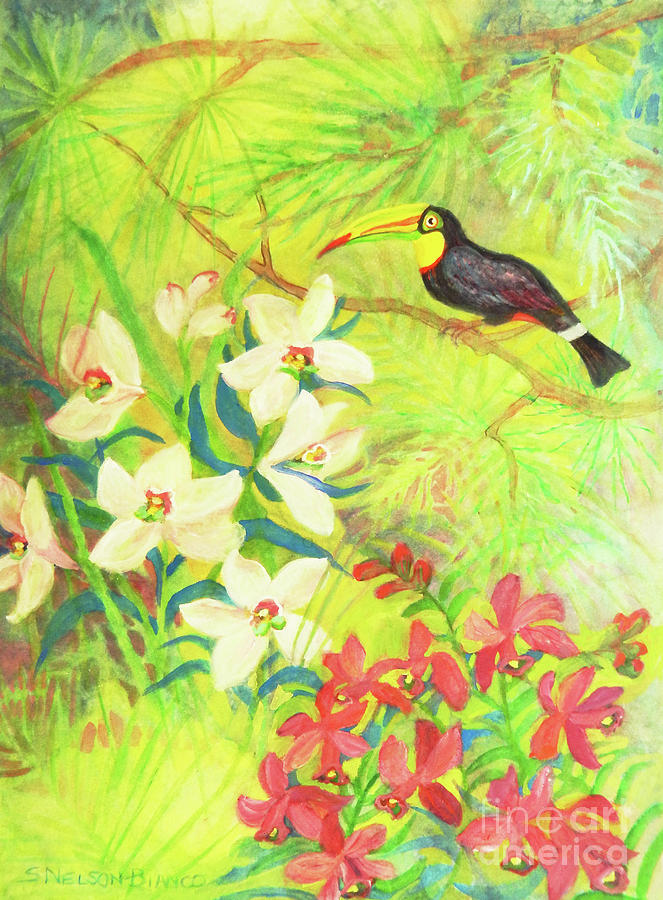 Wildlife Painting - Toucan Territory by Sharon Nelson-Bianco