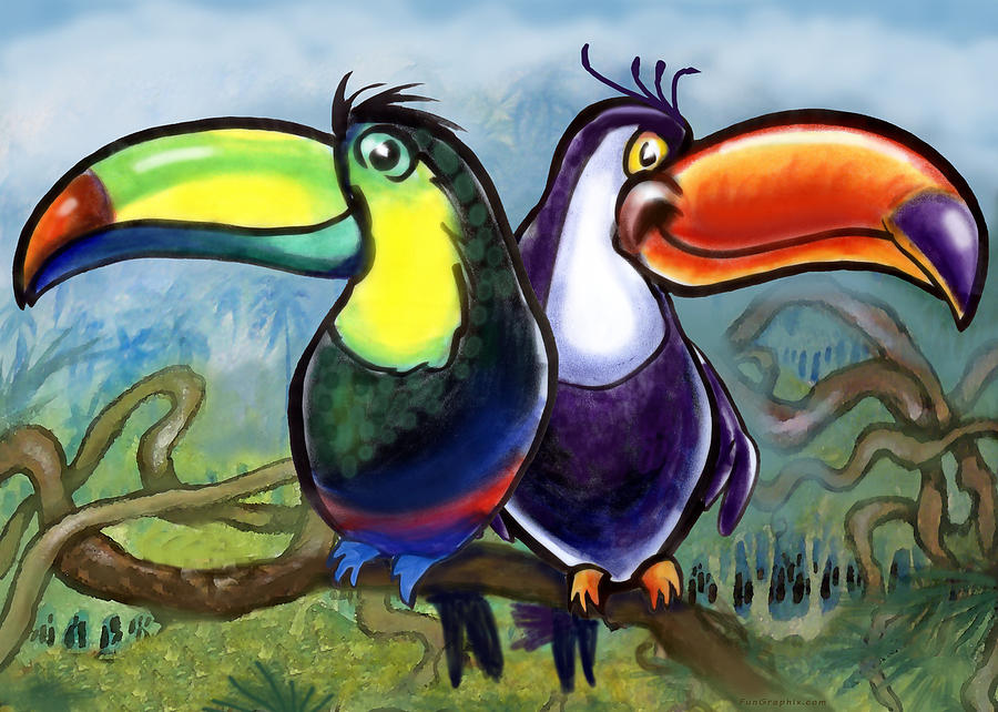 Toucan Painting - Toucans by Kevin Middleton