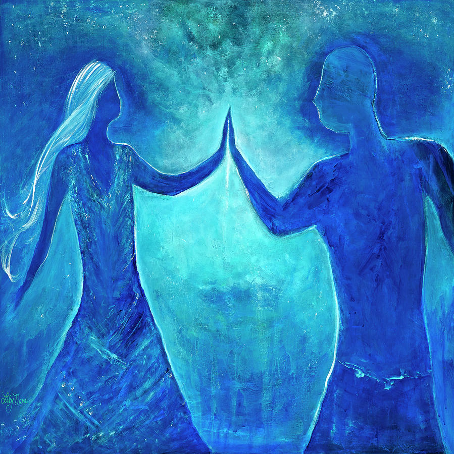 Soulmate Painting - Touch by Lily Nava-Nicholson