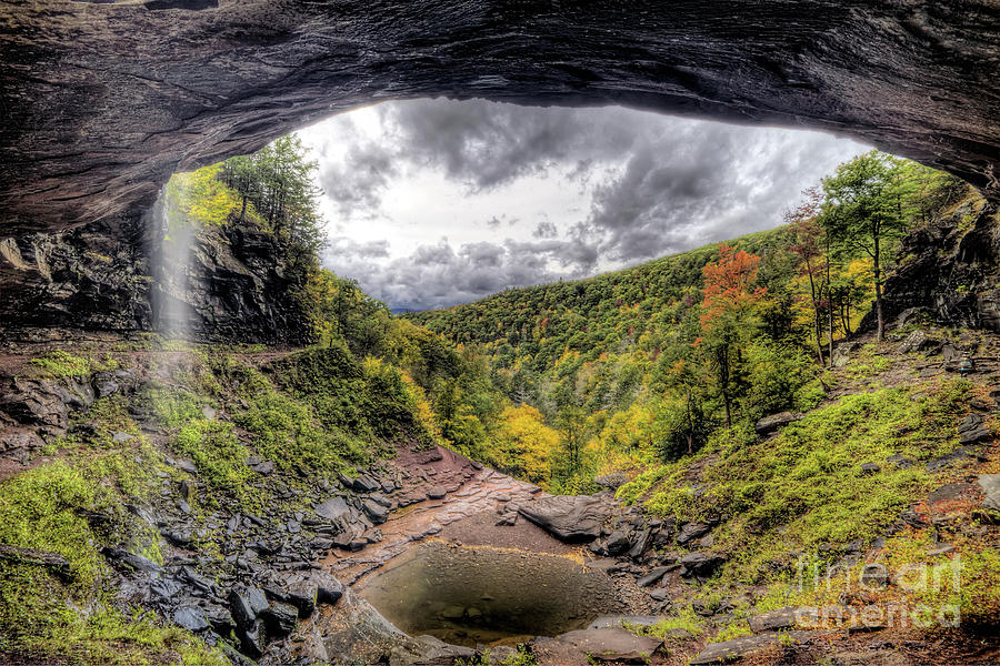 Touch of color Kaaterskill Falls Photograph by Rick Kuperberg Sr