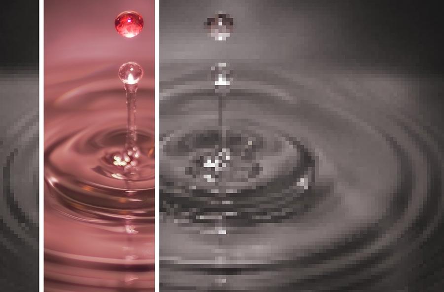 Water Photograph - Touch of Color Waterdrop by Jacky Gerritsen