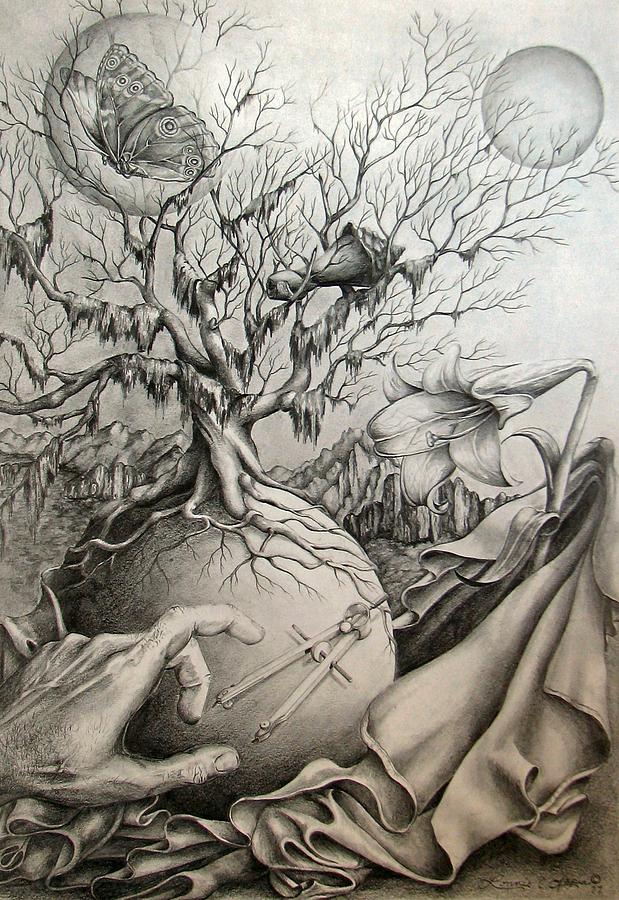 Touch Of Creation Drawing by Lonnie Tapia