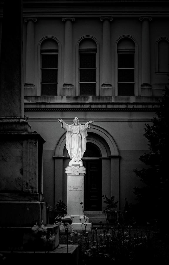 Touchdown Jesus In Black and White Photograph by Greg and Chrystal ...