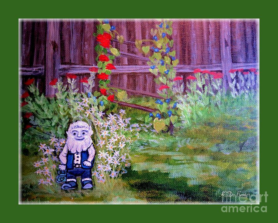 Touched by a Gnome in Grandmas Secret Garden Painting by Kimberlee Baxter