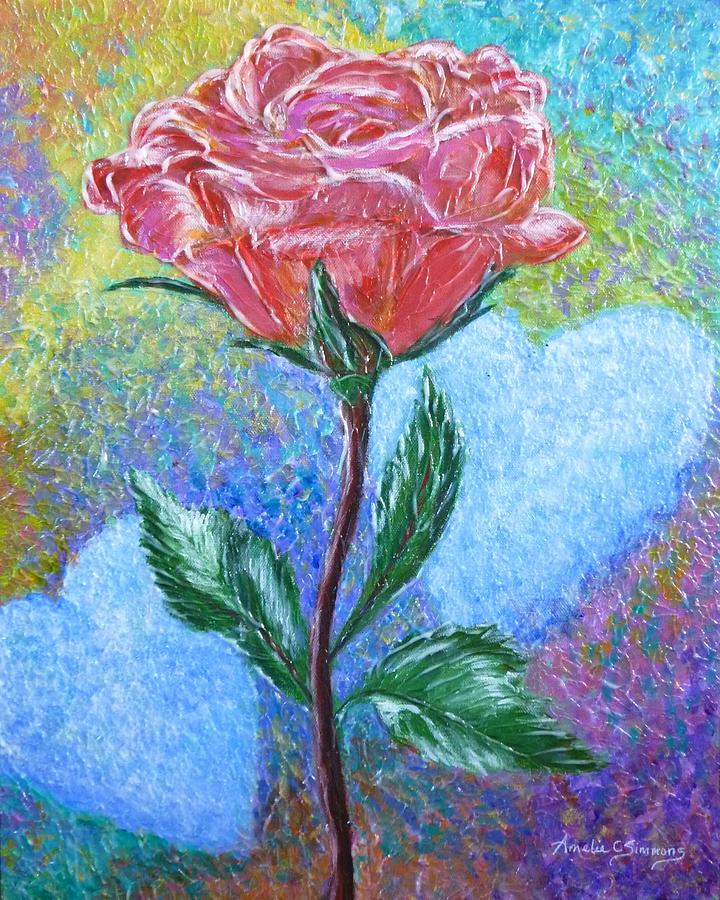 Touched by a Rose Painting by Amelie Simmons