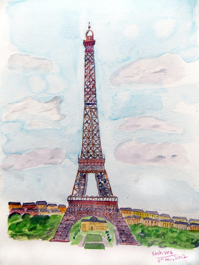 Tour Eiffel Painting by Keshava Shukla