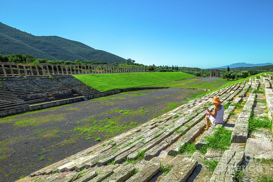 Tourist in Ancient Messene Photograph by Benny Marty