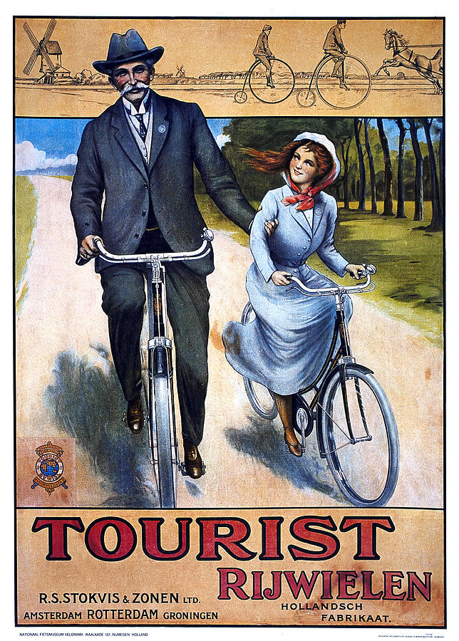Tourist Rijwielen - Bicycle - Vintage Advertising Poster Mixed Media
